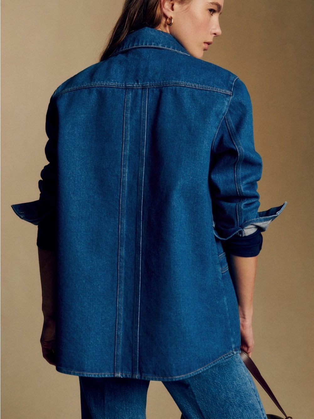 NWT Sezane Classic WILL Blue Denim Jacket - Picture 9 of 11